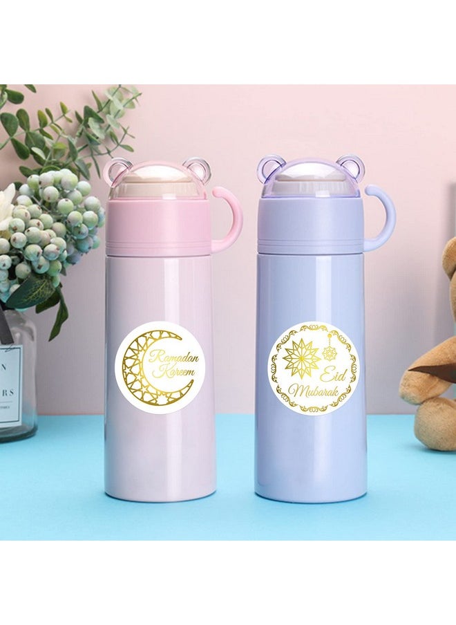 Fancy Land Gold Foil Ramadan Stickers 500Pcs Ramadan Kareem Eid Stickers Mubarak Perforated Roll Gift Tag Kids  - Image 5