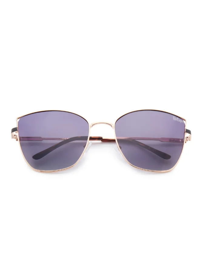 Lee Cooper Polarized Sunglasses Gold Frame Gradient Purple Grey Mirror Lens 59mm  - LC1202C01