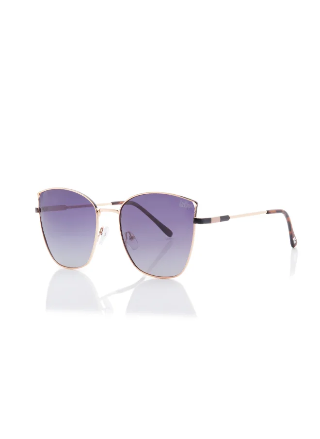 Lee Cooper Polarized Sunglasses Gold Frame Gradient Purple Grey Mirror Lens 59mm  - LC1202C01