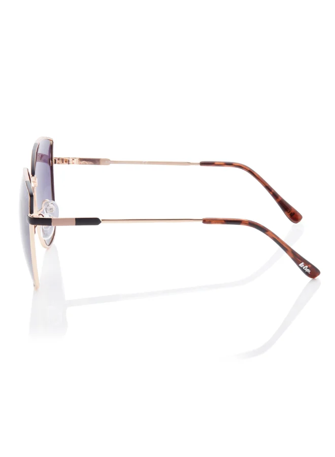 Lee Cooper Polarized Sunglasses Gold Frame Gradient Purple Grey Mirror Lens 59mm  - LC1202C01