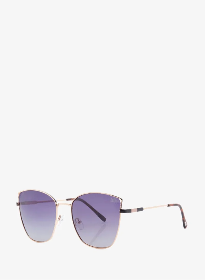 Lee Cooper Polarized Sunglasses Gold Frame Gradient Purple Grey Mirror Lens 59mm  - LC1202C01