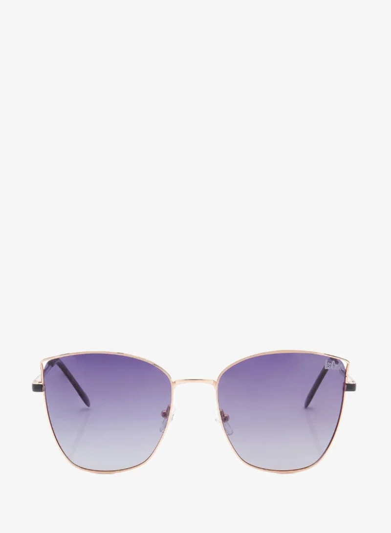 Lee Cooper Polarized Sunglasses Gold Frame Gradient Purple Grey Mirror Lens 59mm  - LC1202C01