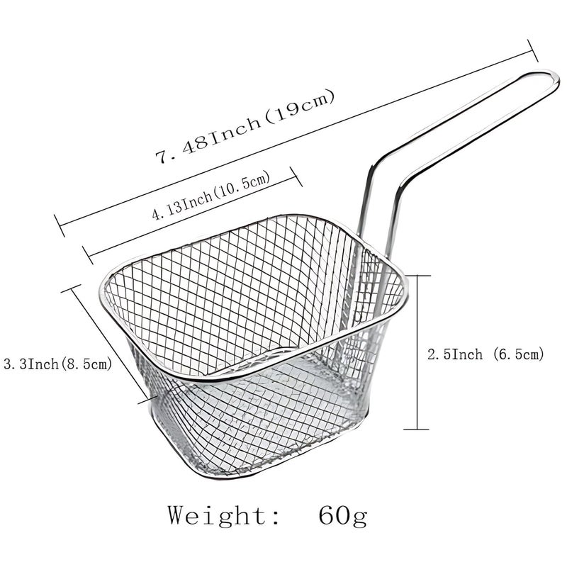 WINHONW 8pcs Mini Square Fry Bakests French Fries Basket 41x33x26Inches Table Serving Frying Chips Baskets French Fry Holder for Kitchen Restaurant Party BarbecueSilver - Image 5
