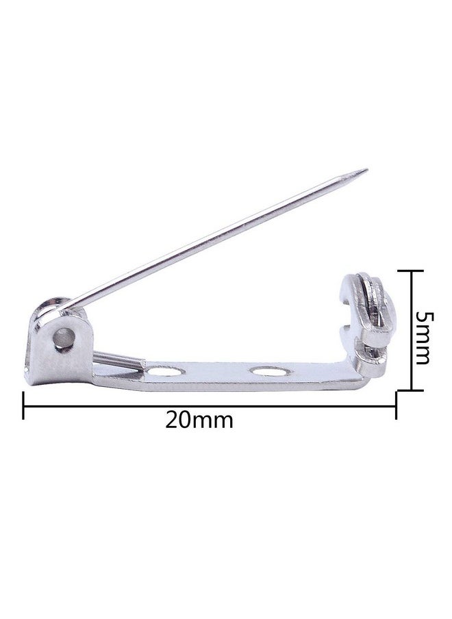 BronaGrand 100Pcs 20Mm Stainless Steel Bar Pins Brooch Pin Backs Safety Catch Pins Craft Pin Back Clasp Brooch With 2 Holes, Silver  - Image 3