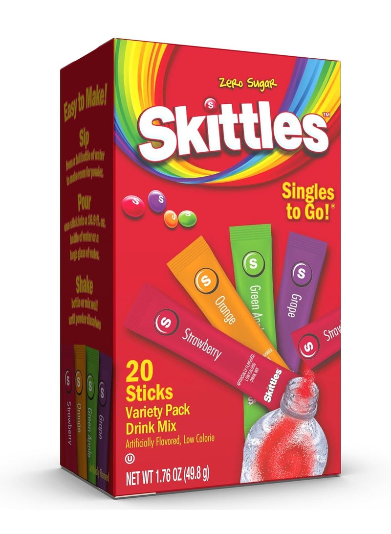 سكيتلس سكيتلز - سنجل تو قو مزيج مشروب باودر فواكه مشكلة (20 حبات) - Image 1