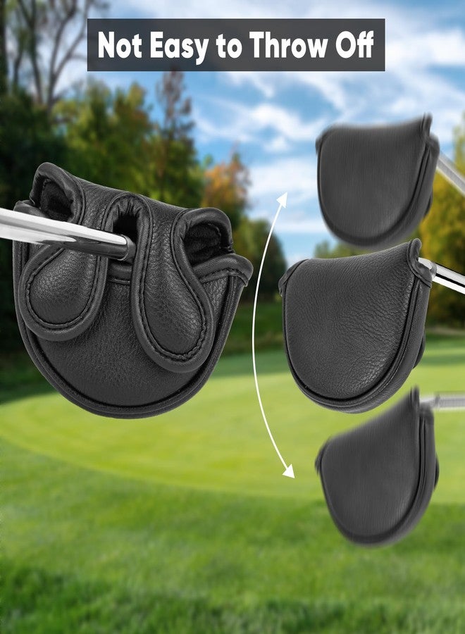 brdejc Golf Putter Cover Leather Small Mid-Size Center Shafted Mallet Putter Cover Headcover Cover Golf Club Covers Magnetic Closure for Most Brand Center Shafted Putter (for Center Shafted Mallet) - Image 3