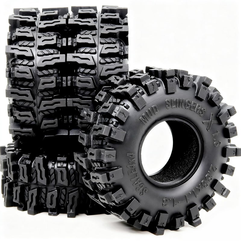 HOBBYSOUL RC 1.3 tires 72mm * 28mm Mud Slingers X Super Soft Sticky Tyres For RC 1/24 1/18 Scale Crawler TRX4M high Trail SCX24 Upgrades - Image 1