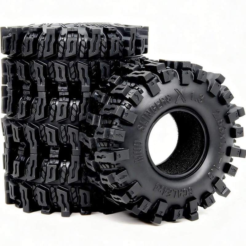 HOBBYSOUL RC 1.3 tires 72mm * 28mm Mud Slingers X Super Soft Sticky Tyres For RC 1/24 1/18 Scale Crawler TRX4M high Trail SCX24 Upgrades - Image 4