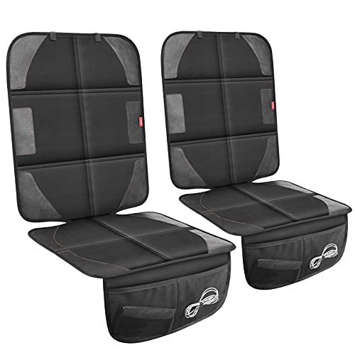LUILANC Car Seat Protector with Thickest Padding,Waterproof 600D Fabric Child Baby Seat Protector with Storage Pockets,Non-Slip Pets Cover Leather Reinforced Vehicle Seat 2 Pack - Image 1