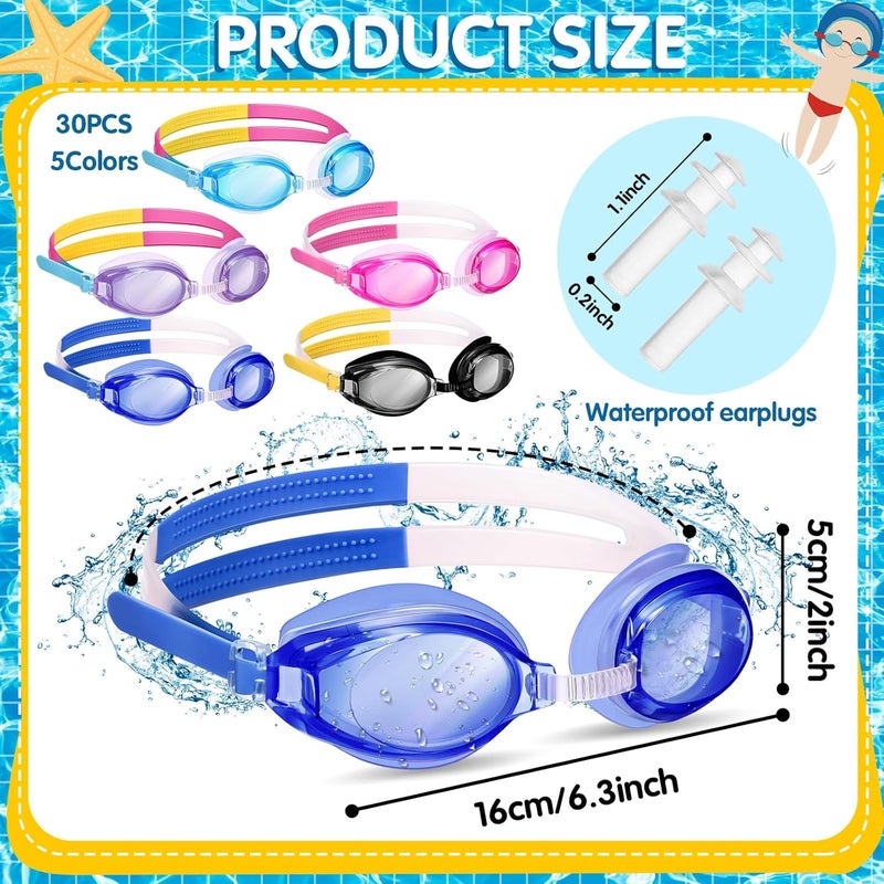 Macarrie 50 Pack Swim Goggles Bulk Antifog No Leaking Swim Goggles Wide Clear View Glasses with Adjust Bungee Strap for Adults Men Women - Image 4