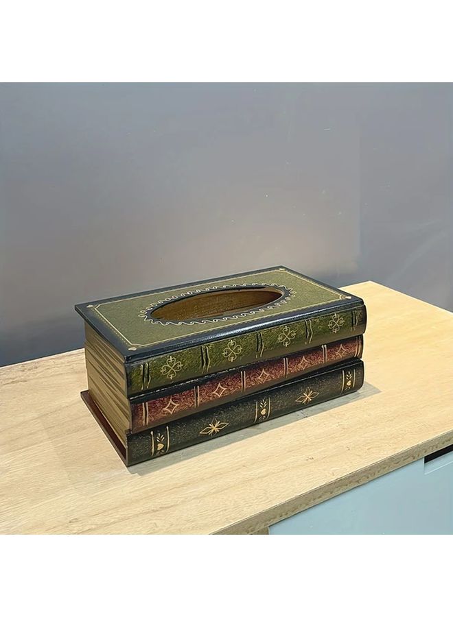 صندوق مناديل بأسلوب كتاب القهوة العتيق لتزيين المنزل والمكتب والسيارة والمكتب - Image 2