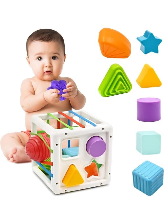 Block Set for 12-18 Months Old Babies, Baby Toys for 18 Month Old Boys and Girls, 1st Birthday Gifts for Boys and Girls, Sensory Toys for 12 Month Old Babies - Image 1