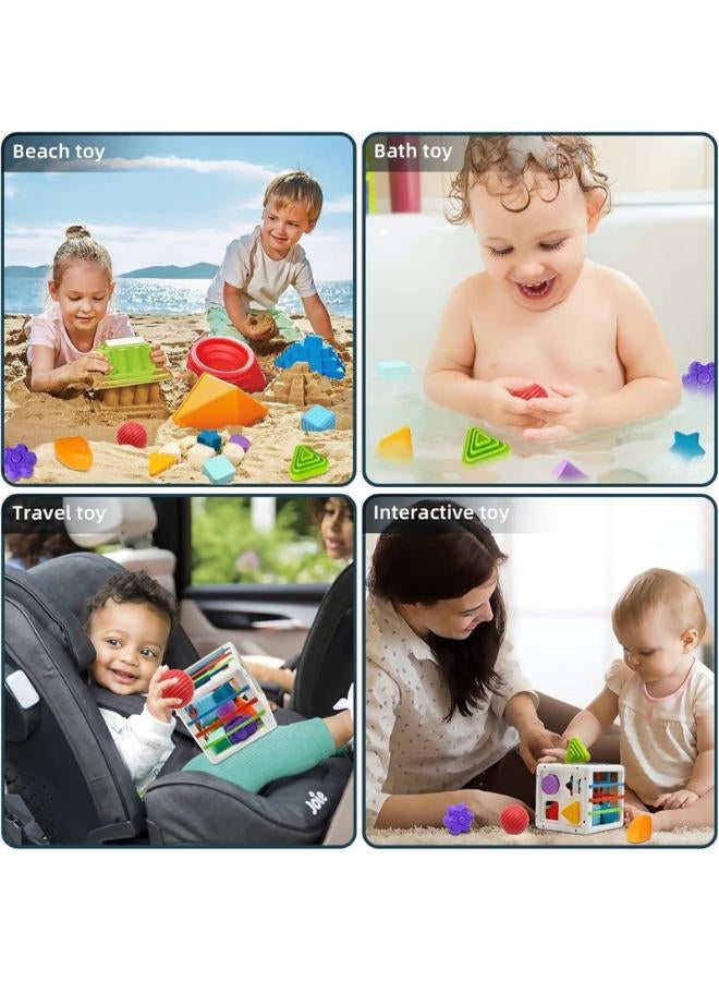 Block Set for 12-18 Months Old Babies, Baby Toys for 18 Month Old Boys and Girls, 1st Birthday Gifts for Boys and Girls, Sensory Toys for 12 Month Old Babies - Image 3