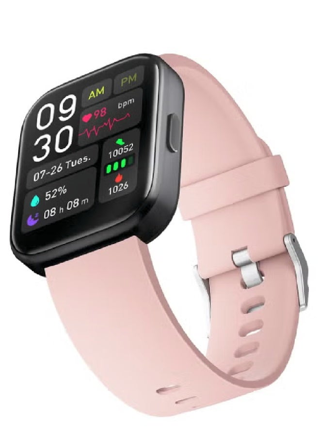 AROAQ Bluetooth Sports Smartwatch GTS4 with Bluetooth Calling | 1.69" Full Touch Display, Heart Rate, SpO2 & BP Monitoring, 100 Sports Modes, IP67 Waterproof, Long Battery Life - Pink