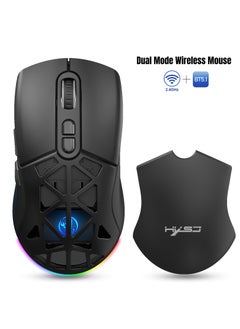 إتش إكس إس جيه HXSJ جديد T26 ماوس لاسلكي ثنائي الوضع RGB الخلفية 4800 ديسيبل متوحد الخواص مدمج 650 مللي أمبير بطارية قابلة للشحن BT5.1  - Image 2