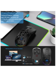 إتش إكس إس جيه HXSJ جديد T26 ماوس لاسلكي ثنائي الوضع RGB الخلفية 4800 ديسيبل متوحد الخواص مدمج 650 مللي أمبير بطارية قابلة للشحن BT5.1  - Image 4