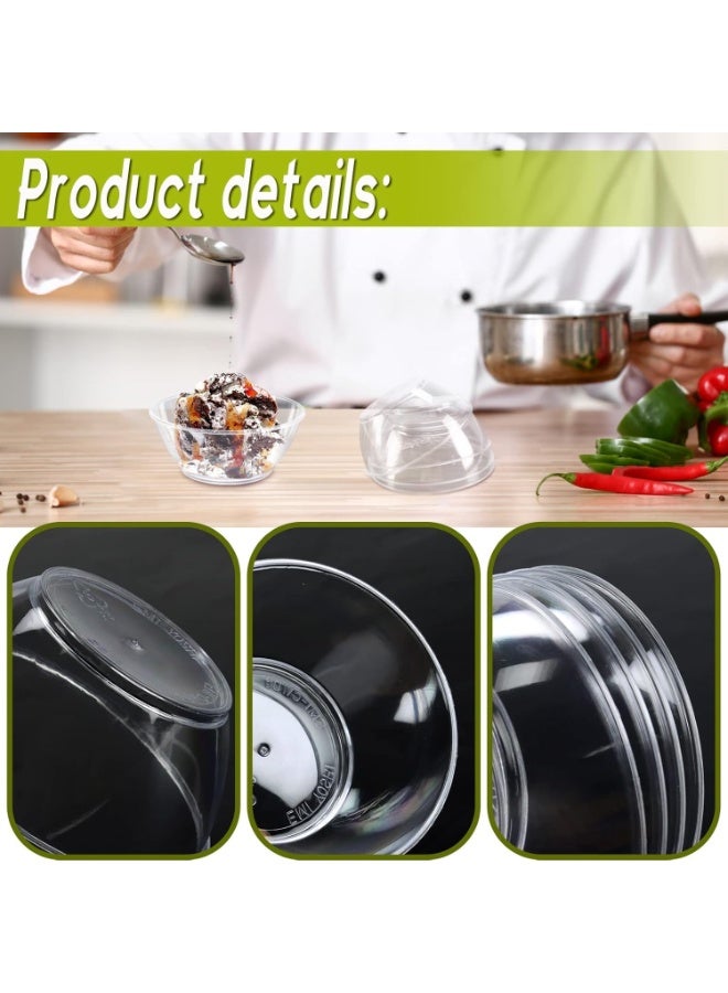 80 Pack 6 oz Hard Plastic Bowls, Small Disposable Clear Soup Bowls, Ice Cream Bowls for Serving, Weddings, Catering, Home or Event Party Supplies - Image 3