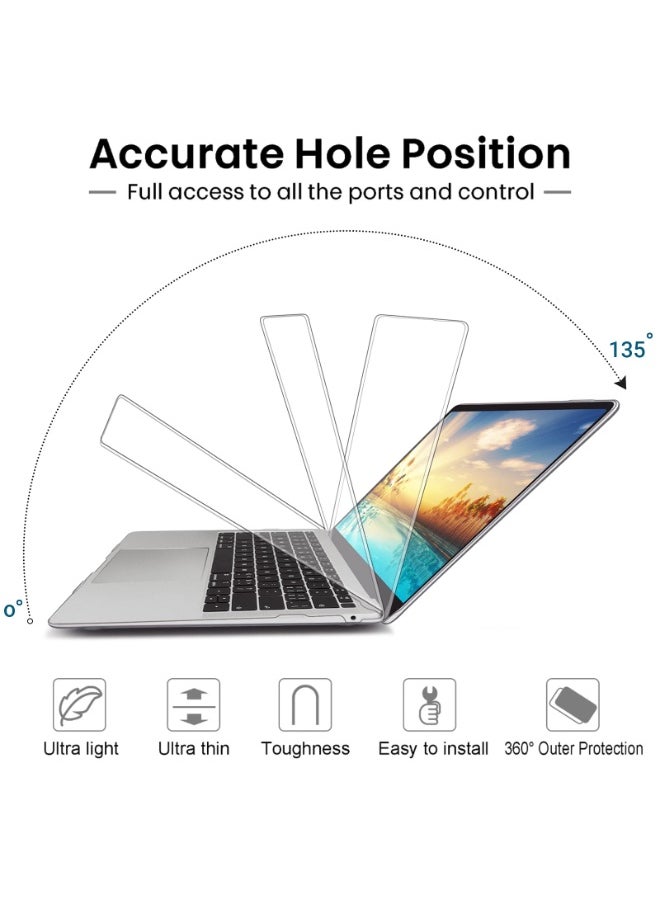 حافظة SANMUGEED متوافقة مع حافظة MacBook Air مقاس 13 بوصة 2022، إصدار 2021-2018 A2337 M1 A2179 A1932 بشاشة ريتينا تعمل باللمس، حافظة بلاستيكية صلبة ذات غلاف صلب