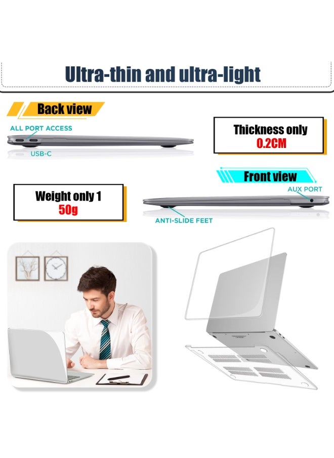 حافظة SANMUGEED متوافقة مع حافظة MacBook Air مقاس 13 بوصة 2022، إصدار 2021-2018 A2337 M1 A2179 A1932 بشاشة ريتينا تعمل باللمس، حافظة بلاستيكية صلبة ذات غلاف صلب