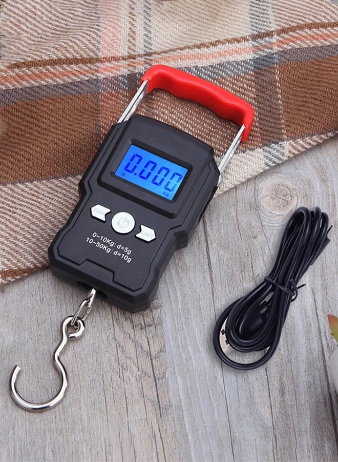 وي هانج ميزان إلكتروني صغير لوزن الأمتعة - 50 كجم/5 جم مع شاشة LCD مضيئة وخطاف تعليق - Image 1
