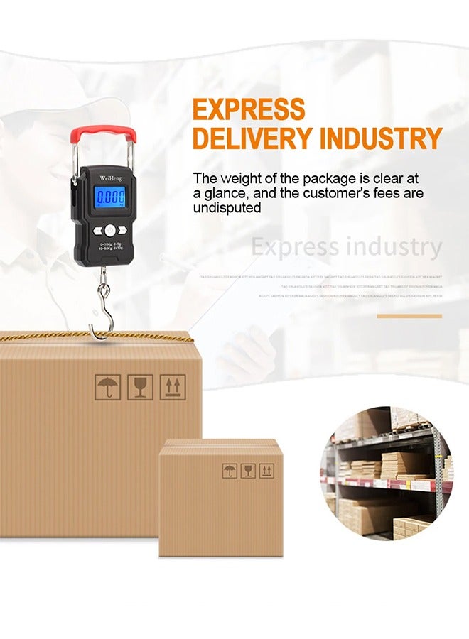 وي هانج ميزان إلكتروني صغير لوزن الأمتعة - 50 كجم/5 جم مع شاشة LCD مضيئة وخطاف تعليق - Image 5