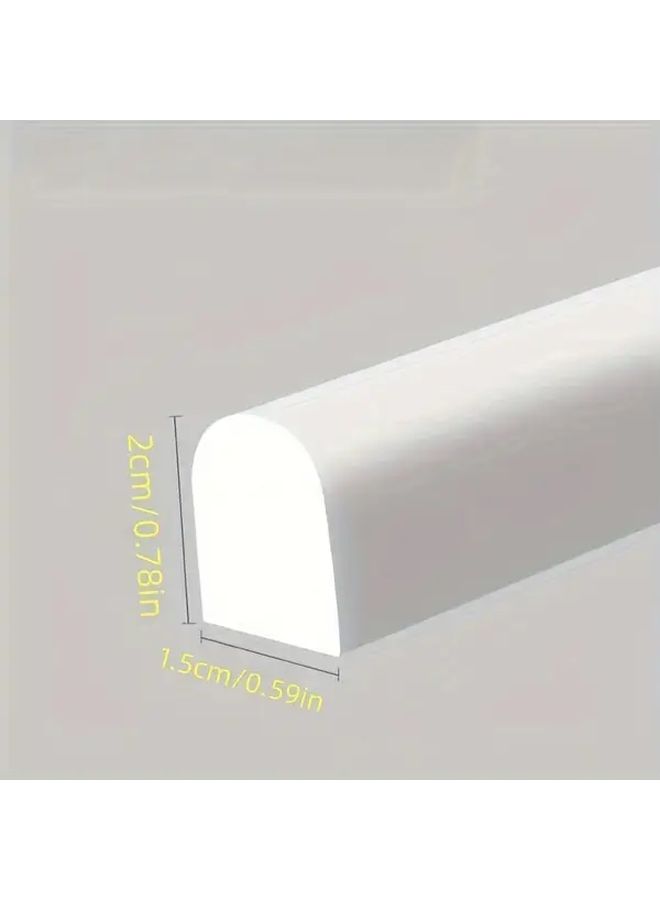 White Self Adhesive Silicone Sealant Strip 118.11 Inch Waterproof Flood Barrier For Shower Threshold Bathroom Kitchen Door Wall Heavy Duty Easy Install No Drilling Flexible Durable Energy Efficient Long Lasting - Image 3