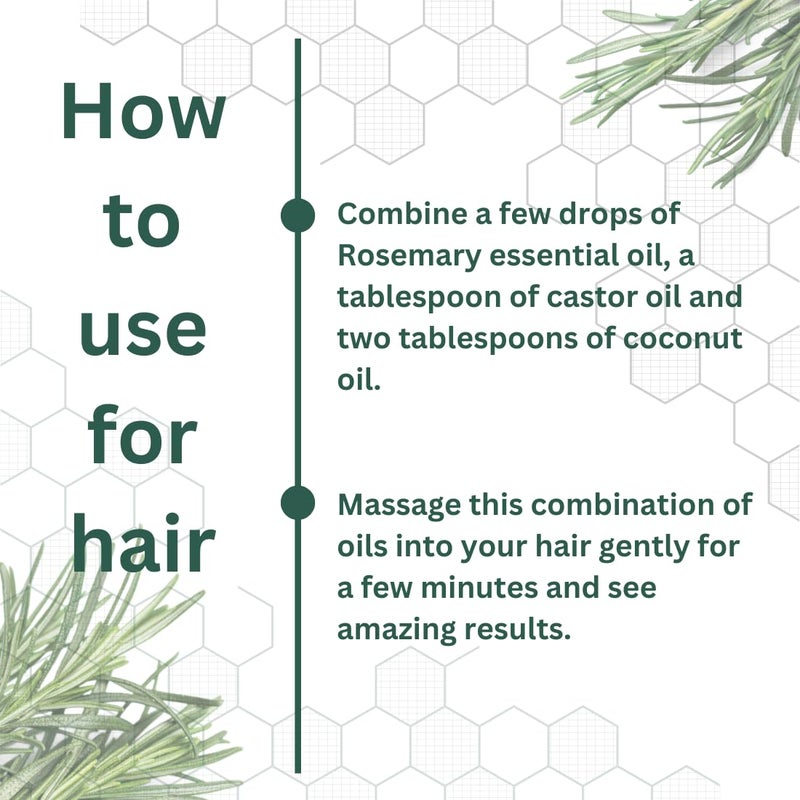 Deve Herbes Deve Herbes Rosemary Essential Oil Rosmarinus officinalis with Glass Dropper for Healthy Hair Pure  NonSticky  Nongreasy  Lightweight  Men  Women  All Skin Types  Steam Distilled 100ml X 2  - Image 3
