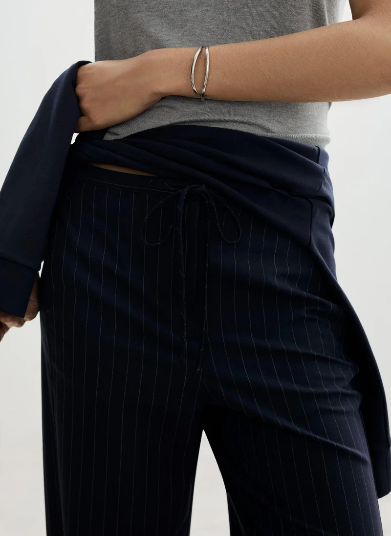 مانجو Chalk Stripe Straight Trousers