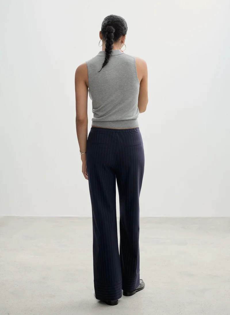 مانجو Chalk Stripe Straight Trousers