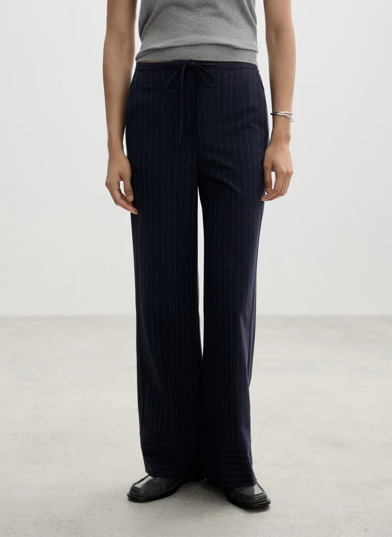 مانجو Chalk Stripe Straight Trousers