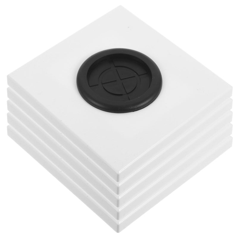 ARTIBETTER 5 Pieces 86 Type White Blank Wall Plate with Rubber Grommet Cable Pass for Home Office Electrical Outlet Cover Panel - Image 2