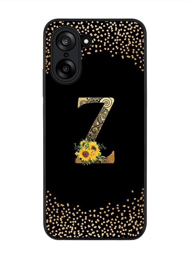 Stylizedd For OnePlus Nord CE5 / Ace 5 Racing Case,Slim fit Camera Protection, Shockproof Thin Phone cover  - Custom Floral Monogram - Z ( Black )