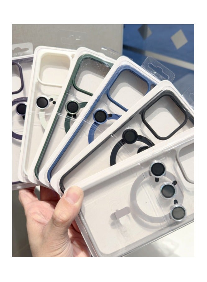 Suitable for iPhone 15 Pro Max with Complete Shock Protection, Transparent Back Cover, Ultra-Thin Phone Cover with Lens Protection Film, Magnetic Protection Cover - Image 3