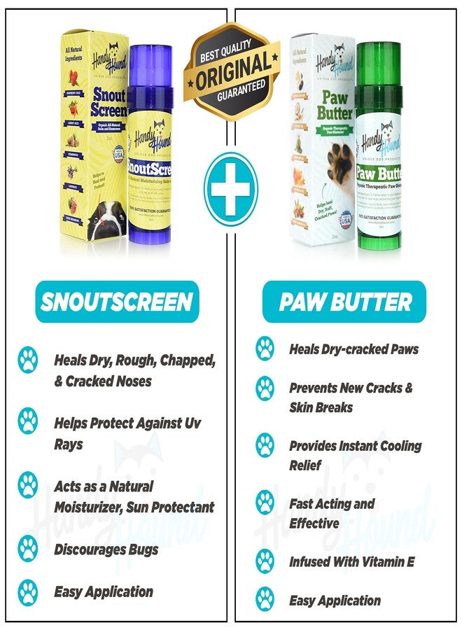 Handy Hound SnoutScreen and Paw Butter Bundle for Dogs, Dog Sunscreen for Nose and Ears, Lick Safe Paw Balm for Dry Cracked Paws, Dog Beach Essentials, for Severe Dry Skin Relief - 4oz - Image 2