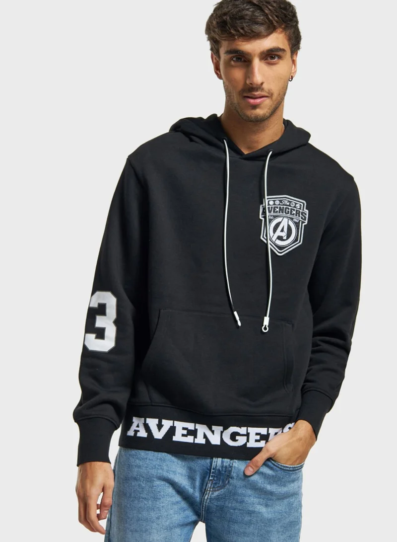 SP Characters Avengers Print Hoodie