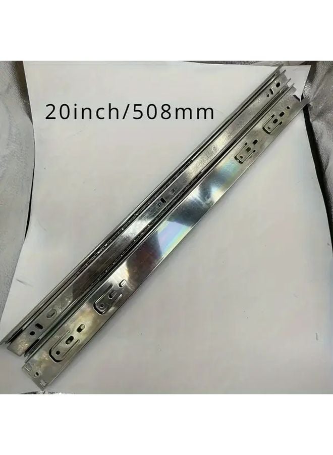 2pcs 20 Inches Full Extension Ball Bearing Drawer Slides Heavy Duty Side Mount Set - Image 1