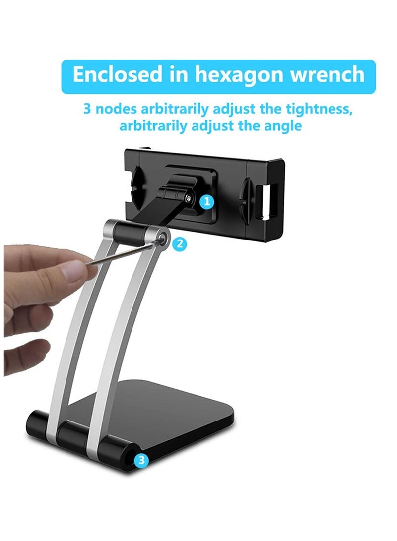 ELTRAZONE Desktop Tablet Stand 360 Degree Rotating Adjustable Phone Stand Live Streaming Holder for Phone/4inch to 13inch Tablet Black - Image 4