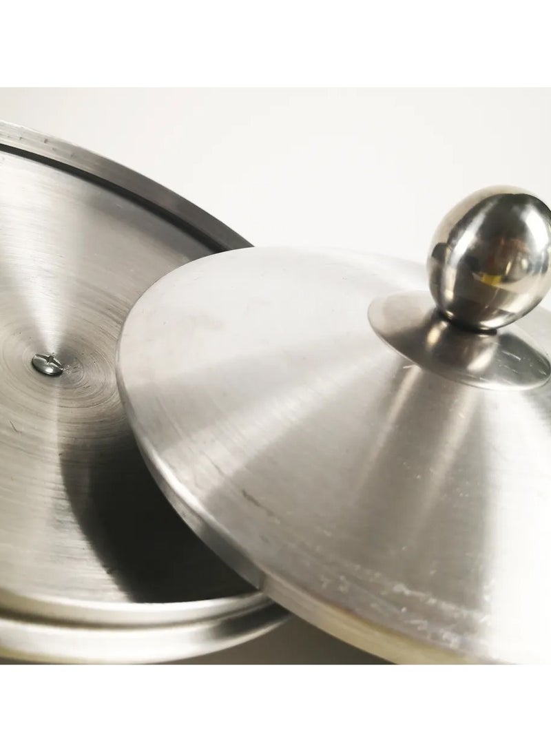 DubaiGallery 5 Pieces Belly Shape Cooking Pot Cookware Set With Two Handles Silver - Image 4