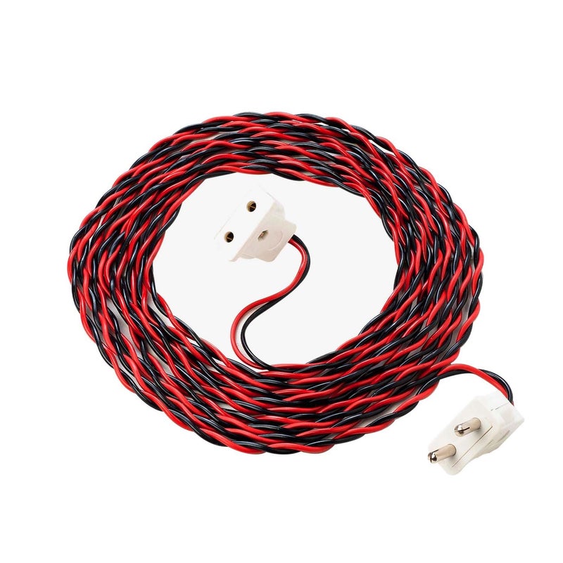 Ocko Flexible Twisted Wire MaleFemale Socket Plug Copper Wire with 2 Pin Plug Flat Extension Cord for Multipurpose Use Festive Decorations Diwali Christmas 15m Multicolor - Image 1