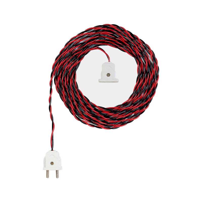 Ocko Flexible Twisted Wire MaleFemale Socket Plug Copper Wire with 2 Pin Plug Flat Extension Cord for Multipurpose Use Festive Decorations Diwali Christmas 15m Multicolor - Image 5
