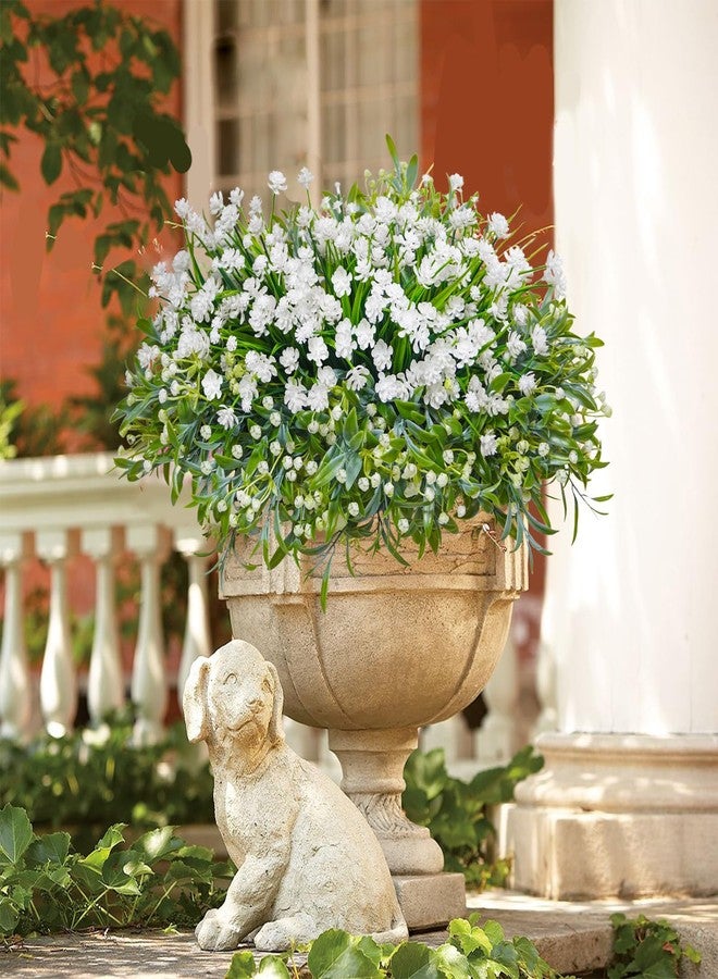 Ruidazon 36 Pcs Artificial Flowers for Outdoor, UV Resistant Outdoor Fake Plants Faux Plastic Flowers Shrubs for Outside Garden Patio Porch Window Box Spring Summer Decor (Mixed White) - Image 4