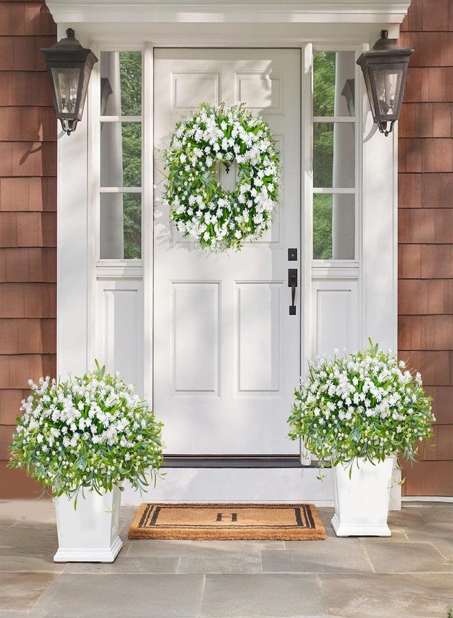 Ruidazon 36 Pcs Artificial Flowers for Outdoor, UV Resistant Outdoor Fake Plants Faux Plastic Flowers Shrubs for Outside Garden Patio Porch Window Box Spring Summer Decor (Mixed White) - Image 3