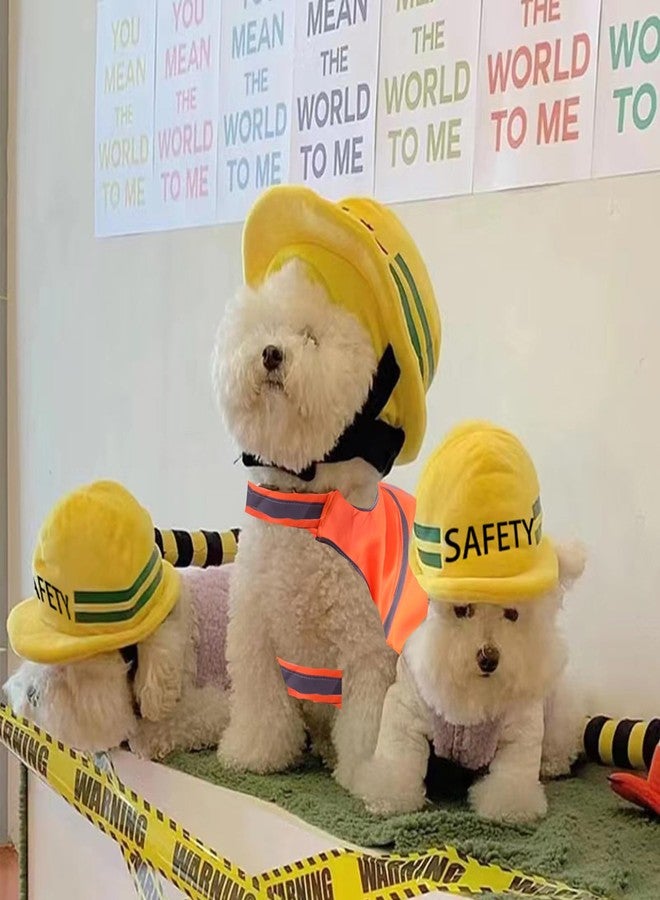Lamiaraga Dog Construction Costume for Medium Dog Helmet and Service Dog Vest Cute Outdoor Workers hat for pet Halloween Architect ostume - Image 2