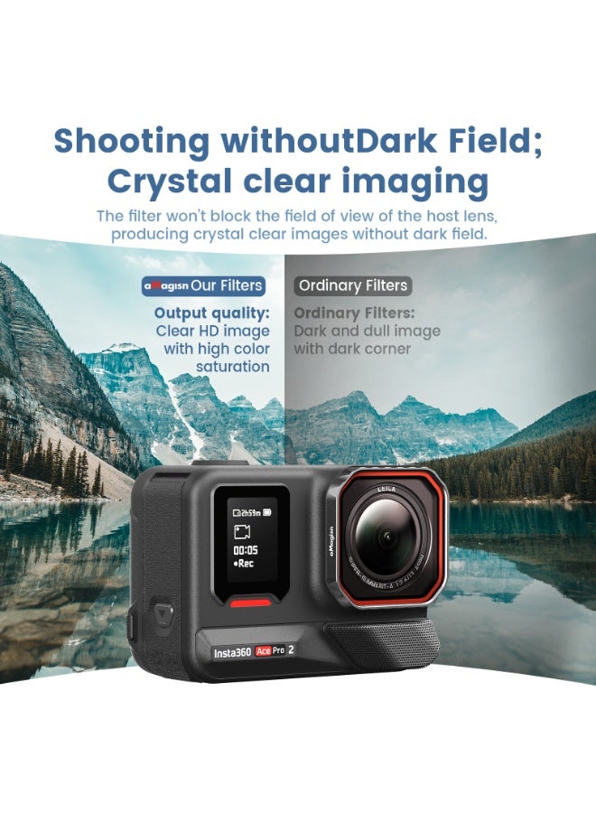 aMagisn ND Waterproof Lens Filter for Insta360 AcePro2 – Anti-Fog, Anti-Reflective, 1.5mm Thick Glass, Polarizer & Neutral Density Filter for Clear Outdoor & Underwater Shooting - Image 5