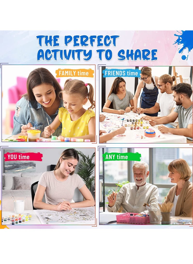 SOLARAE Paint by Number for Adults Beginner Students Kids Ideal Gift Choice DIY Acrylic Paints Room D√©cor Seaside Castle Without Frame - Image 5