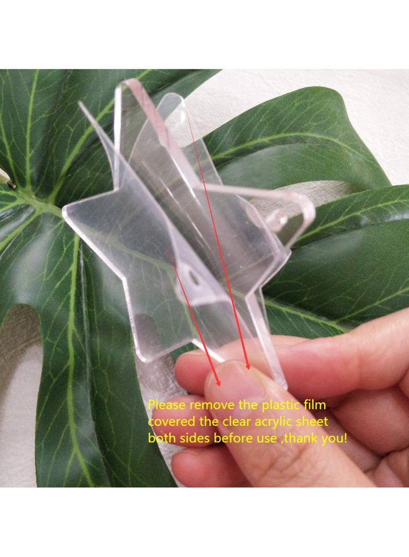 AAS ECOM 15 PCS of Acrylic Star Ornaments Blanks, 1/8" Thick Clear Acrylic Key Chain, Laser Cut Eco-Friendly Tags (3.0")  - Image 3