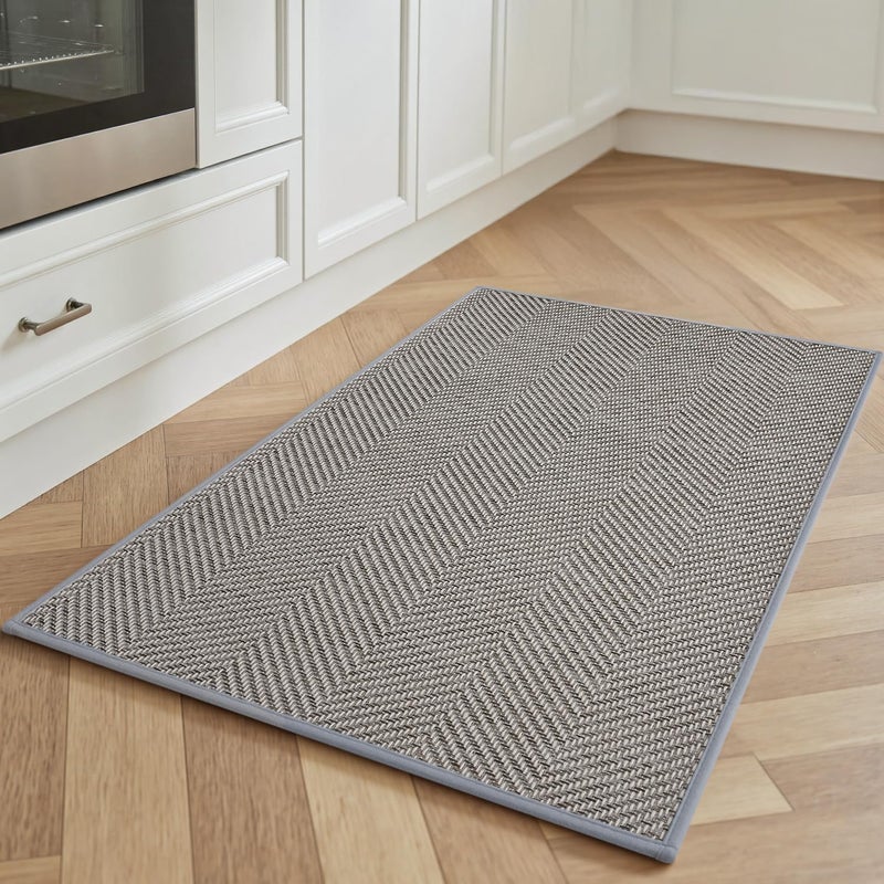 AMOAMI Kitchen Mats for Floor, Non Slip Washable Grey Kitchen Rugs Absorbent Quick Dry and Easy to Clean, Rugs for Kitchen in Front of Sink, 17â€œ*30â€ - Image 1