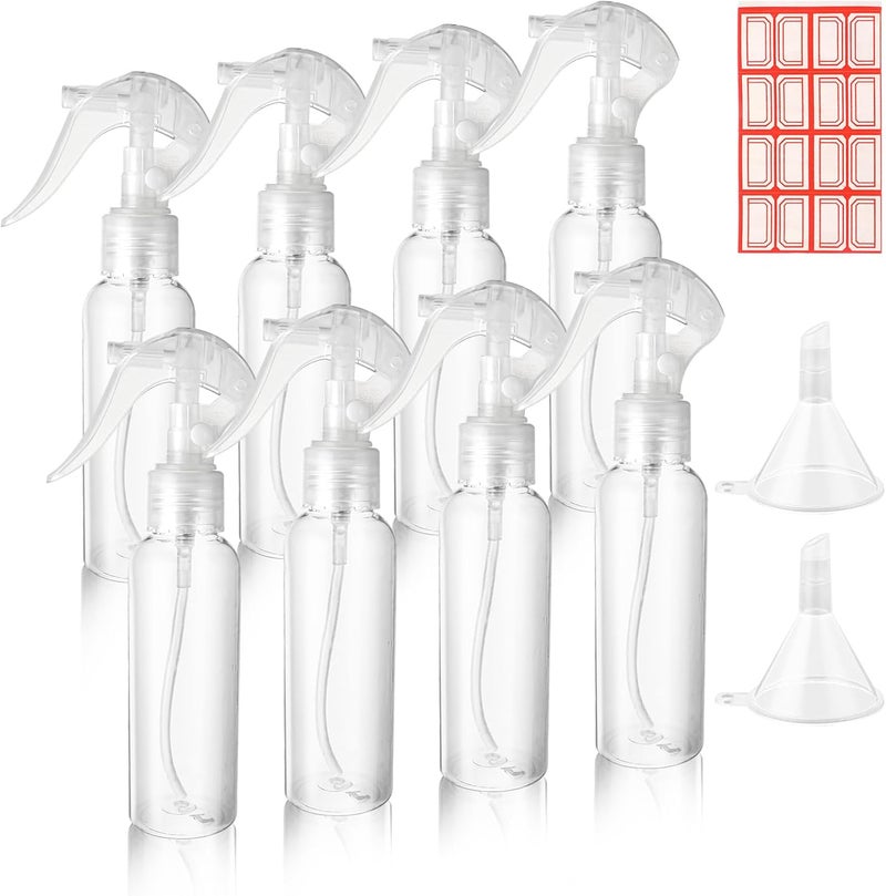 Molain 8Pcs Small Spray Bottles, No Leak And Clog Mister Spray Bottle, 3.5oz/100ml Empty Refillable Containers Reusable Liquid Container for Essential Oils Water Squirt