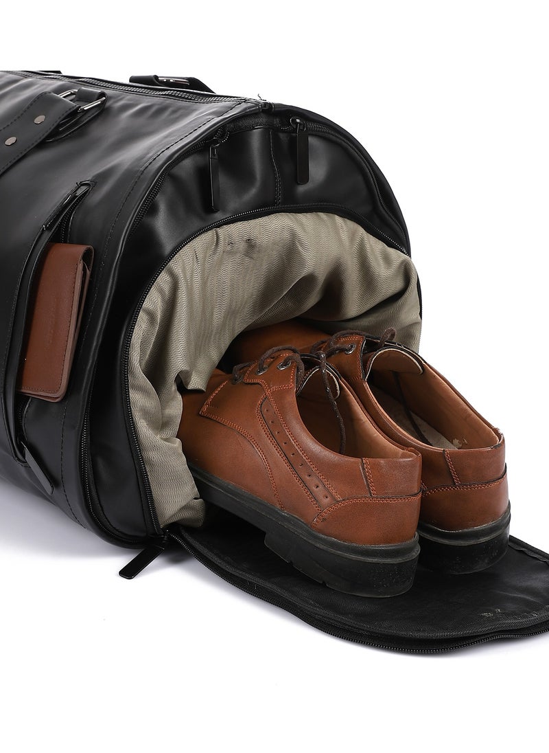 Crossland CROSSLAND Multifunctional Convertible Garment Duffel Bag Suit Storage Bag With Shoe Pouch Large Capacity Carry On Luggage For Travel -Black  - Image 3