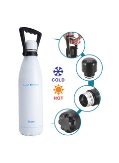 AL SANIDI Hot and cold Stainless steel thermos, Sport liquid Bottle, White, capacity 0.75 L  - Image 4